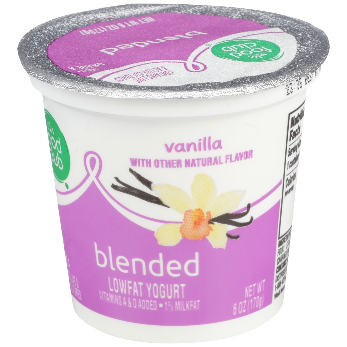 slide 3 of 9, Food Club Vanilla Blended Lowfat Yogurt, 6 oz