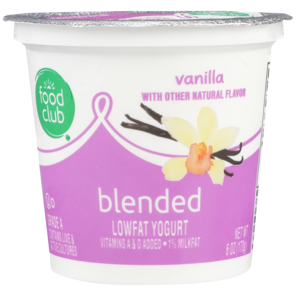 slide 8 of 9, Food Club Vanilla Blended Lowfat Yogurt, 6 oz