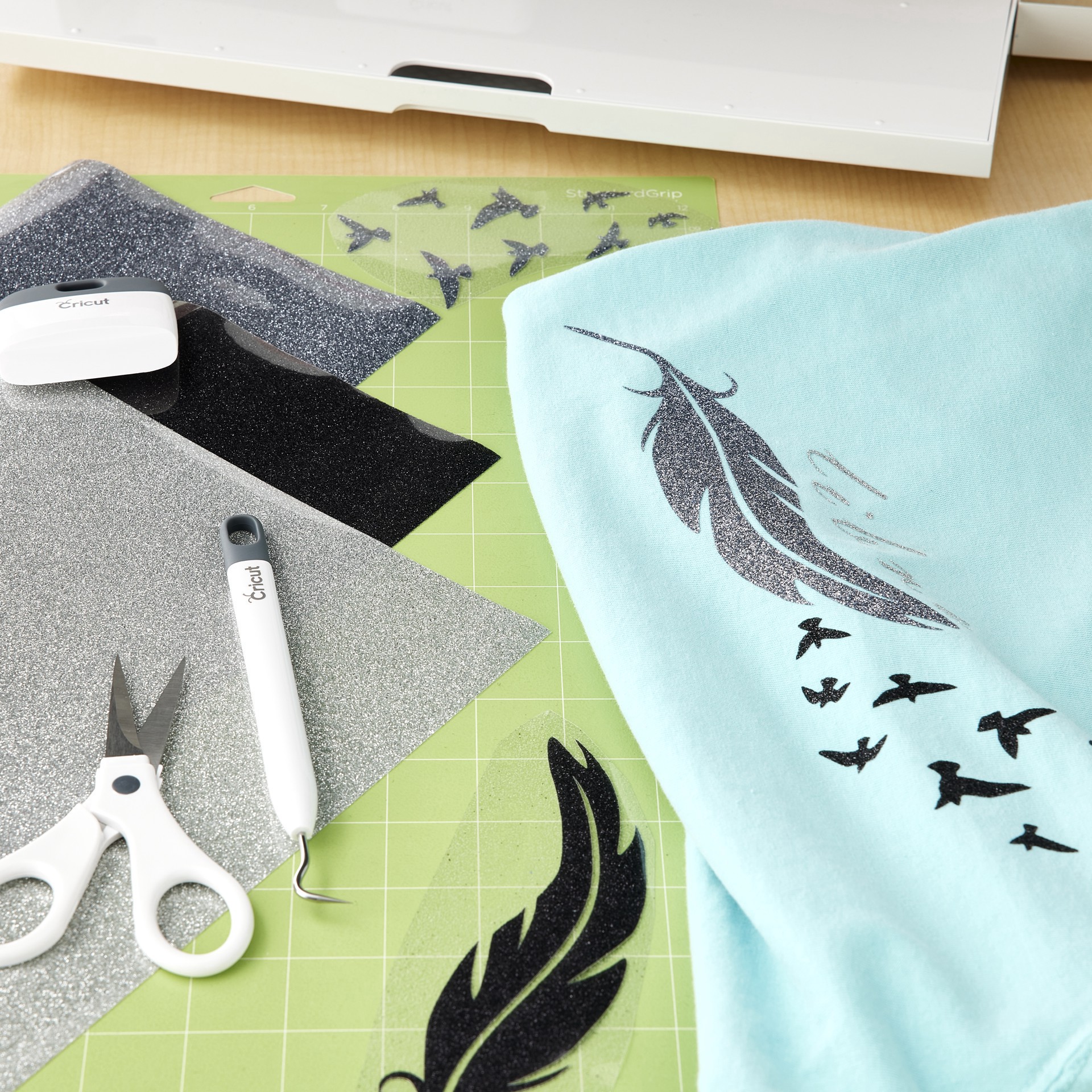 slide 2 of 2, Cricut Glitter Iron On Tuxedo Sampler, 12 in x 12 in