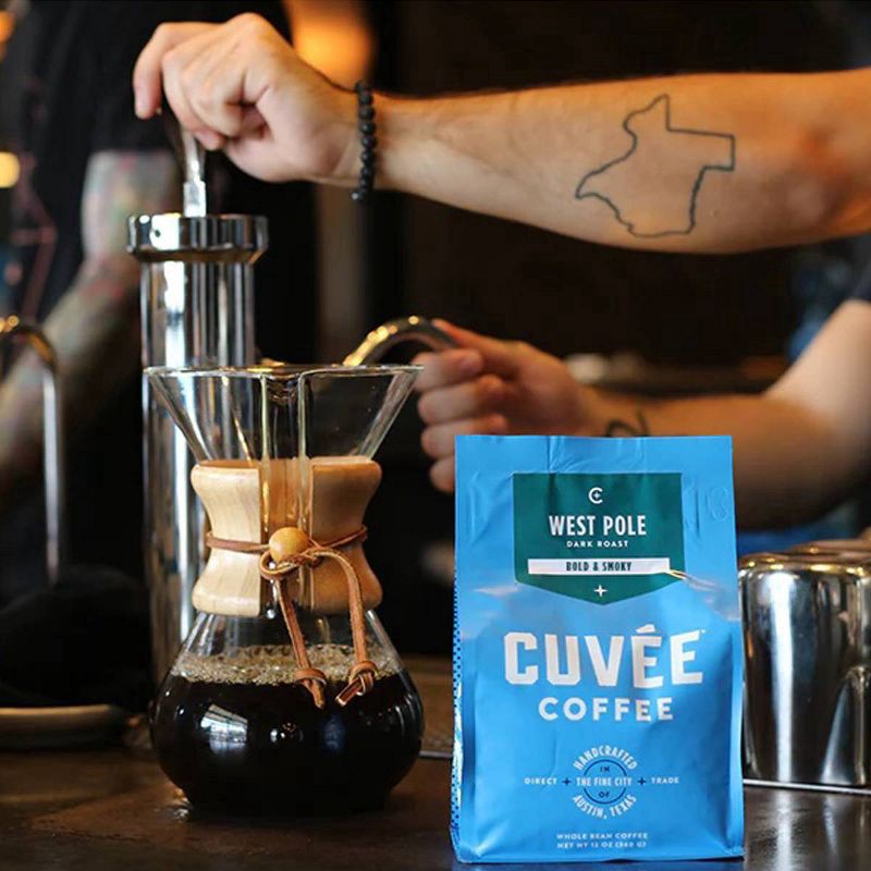 slide 3 of 4, Cuvée Coffee West Pole Dark Roast Whole Bean Coffee- 12 oz, 12 oz