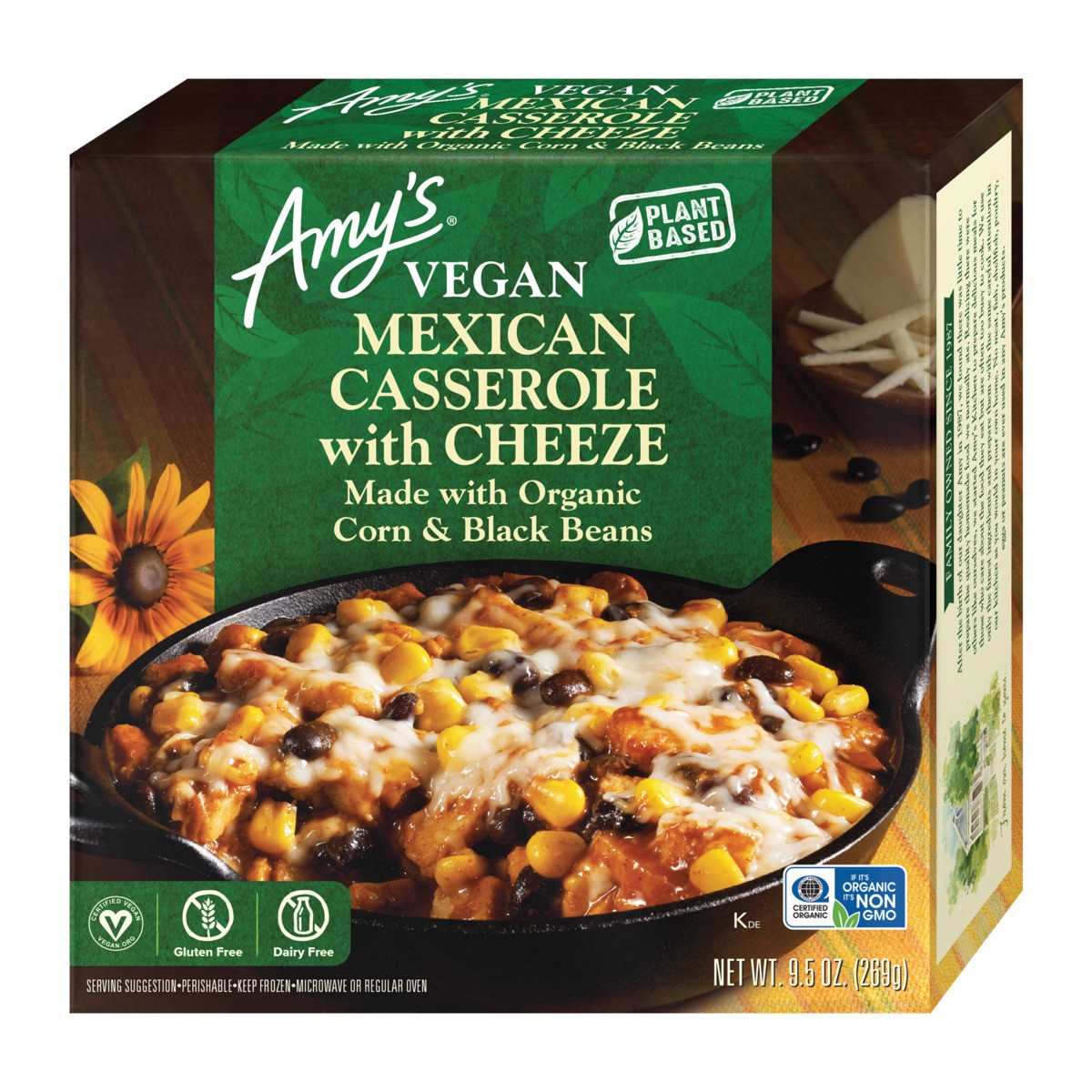 slide 1 of 7, Amy's Vegan Mexican Casserole Bowl, 9.5 oz