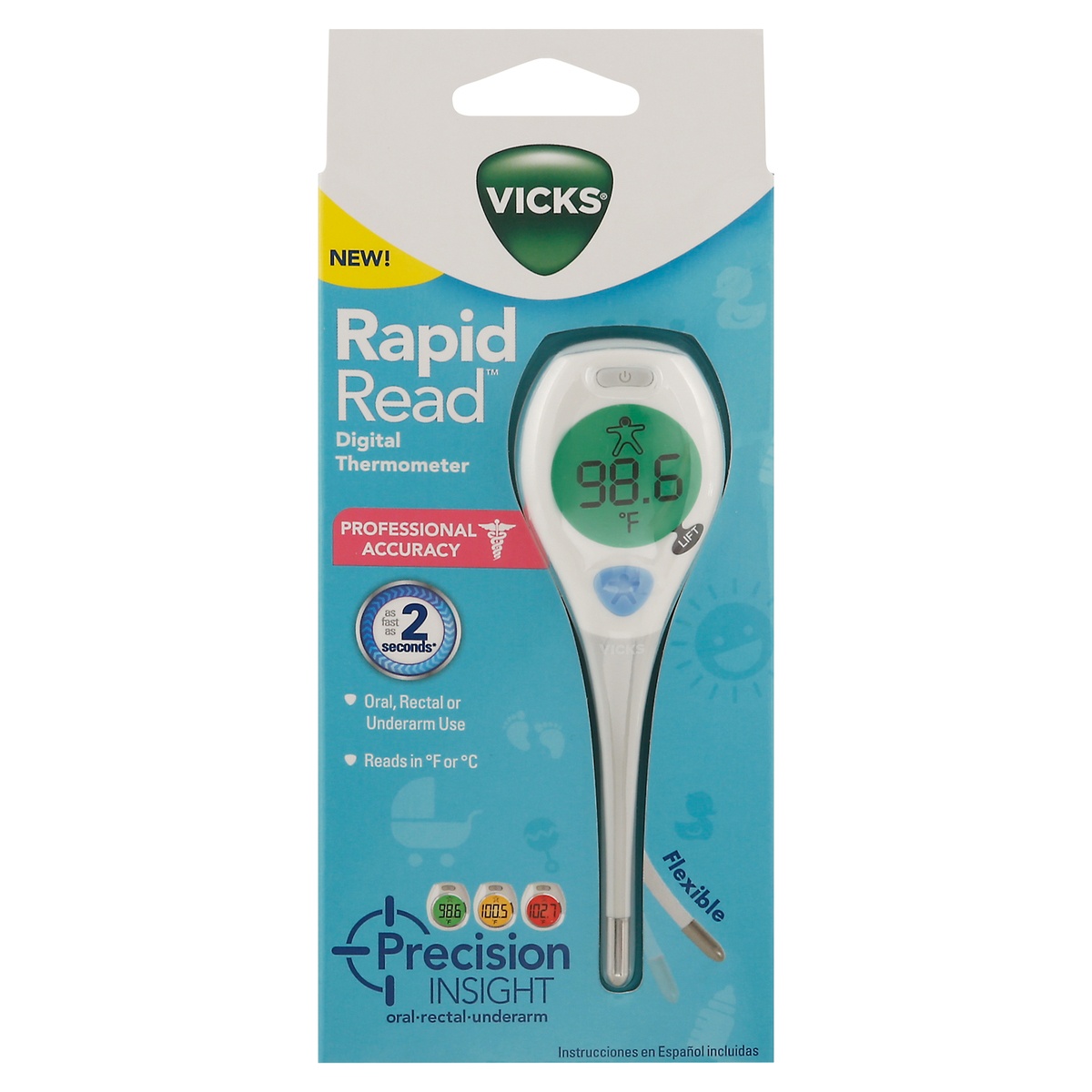 slide 1 of 1, Vicks Rapid Read Flexible Digital Thermometer 1 ea, 1 ct