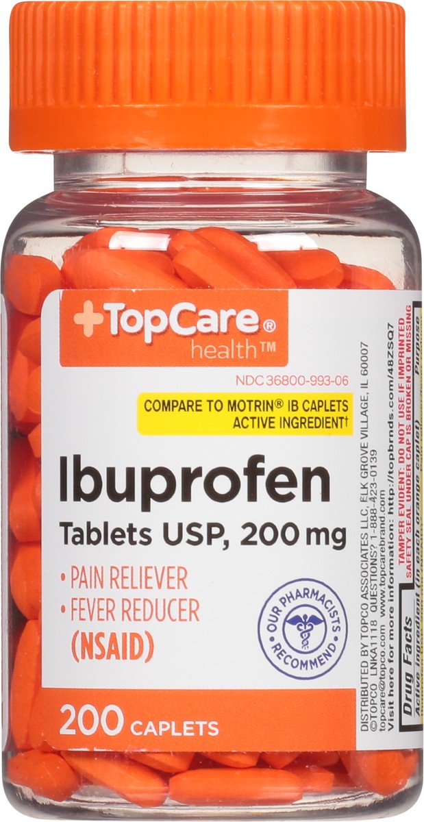 slide 3 of 9, TopCare Health 200 mg Ibuprofen 200 Coated Caplets, 200 ct