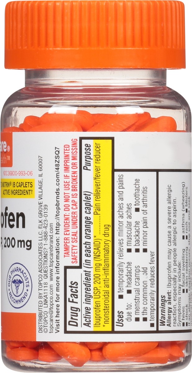 slide 6 of 9, TopCare Health 200 mg Ibuprofen 200 Coated Caplets, 200 ct