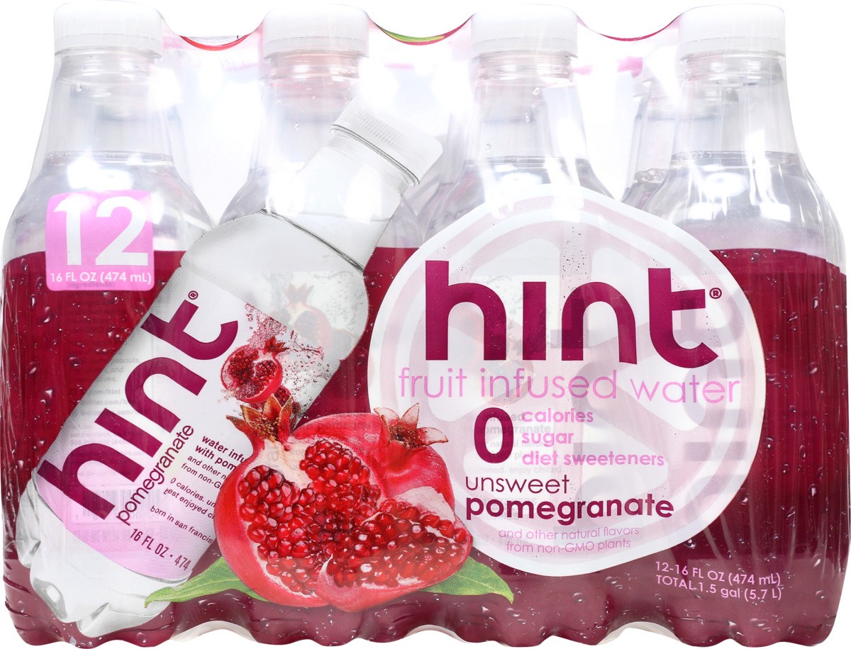 slide 5 of 5, hint Pomegranate Flavored Water, 12 ct; 16 fl oz