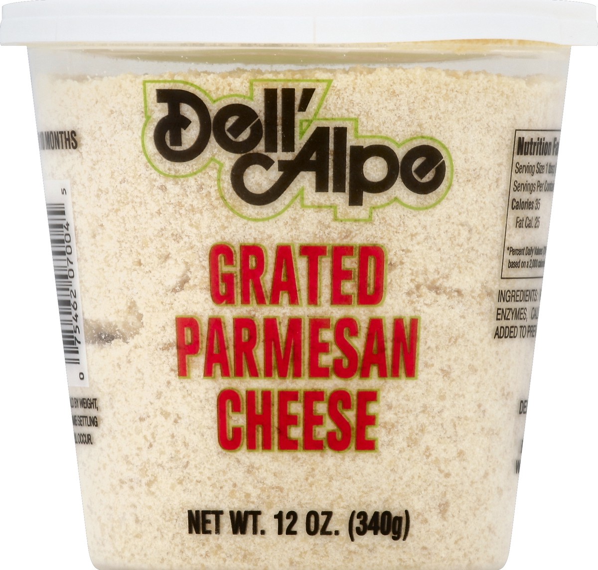 slide 3 of 3, Dell'Alpe Dellalpe Grated Parmesan Cheese, 12 oz