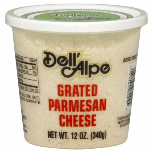 slide 1 of 3, Dell'Alpe Dellalpe Grated Parmesan Cheese, 12 oz