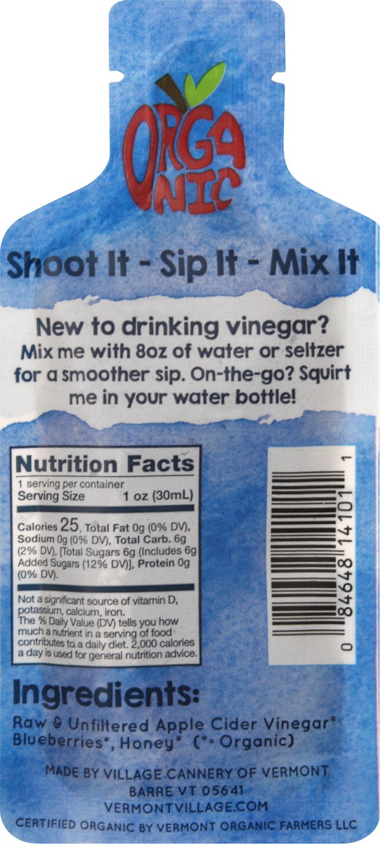 slide 8 of 8, Vermont Village Blueberries & Honey Vinegar Shot, 1 oz