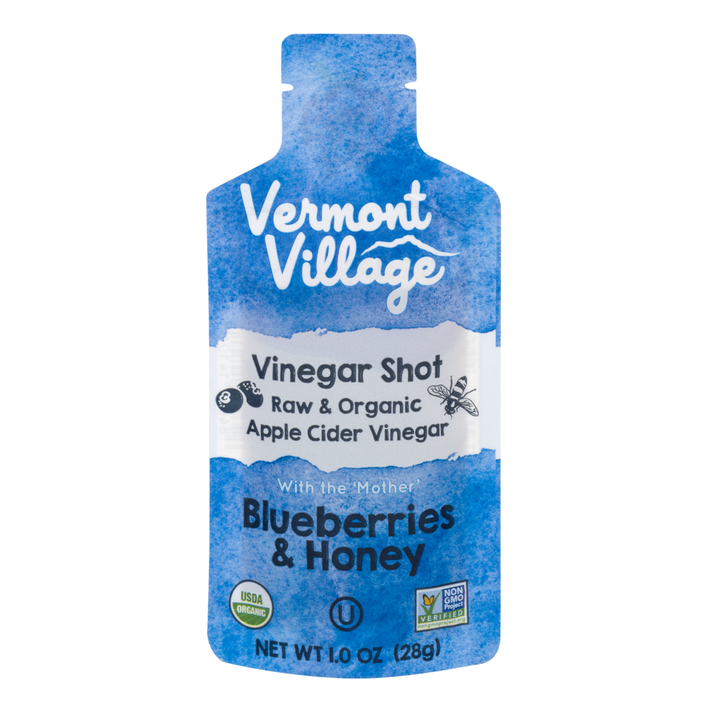 slide 1 of 8, Vermont Village Blueberries & Honey Vinegar Shot, 1 oz