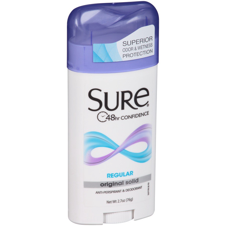 slide 2 of 7, Sure Anti-Perspirant Deodorant Original Solid Regular, 2.7 oz; 76 gram