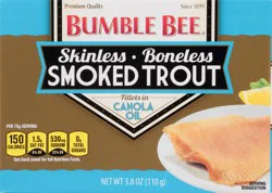 Bumble Bee Skinless & Boneless Smoked Trout Fillets in Canola Oil 3.8 oz. Box