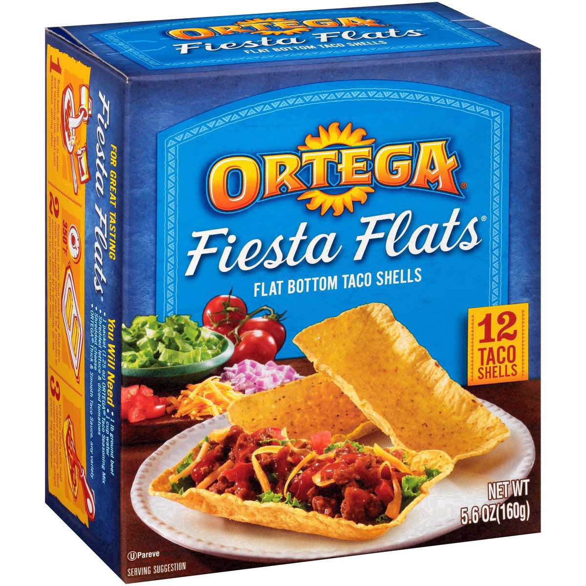 slide 15 of 27, Ortega Fiest Flats Flat Bottom Taco Shells - 6.7oz/12ct, 12 ct