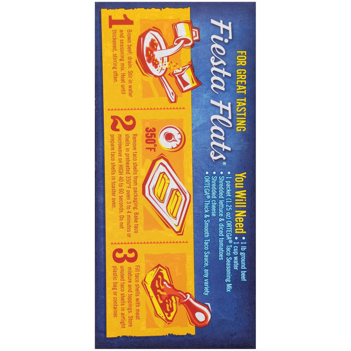 slide 11 of 27, Ortega Fiesta Flats Flat Bottom Taco Shells, 12 ct