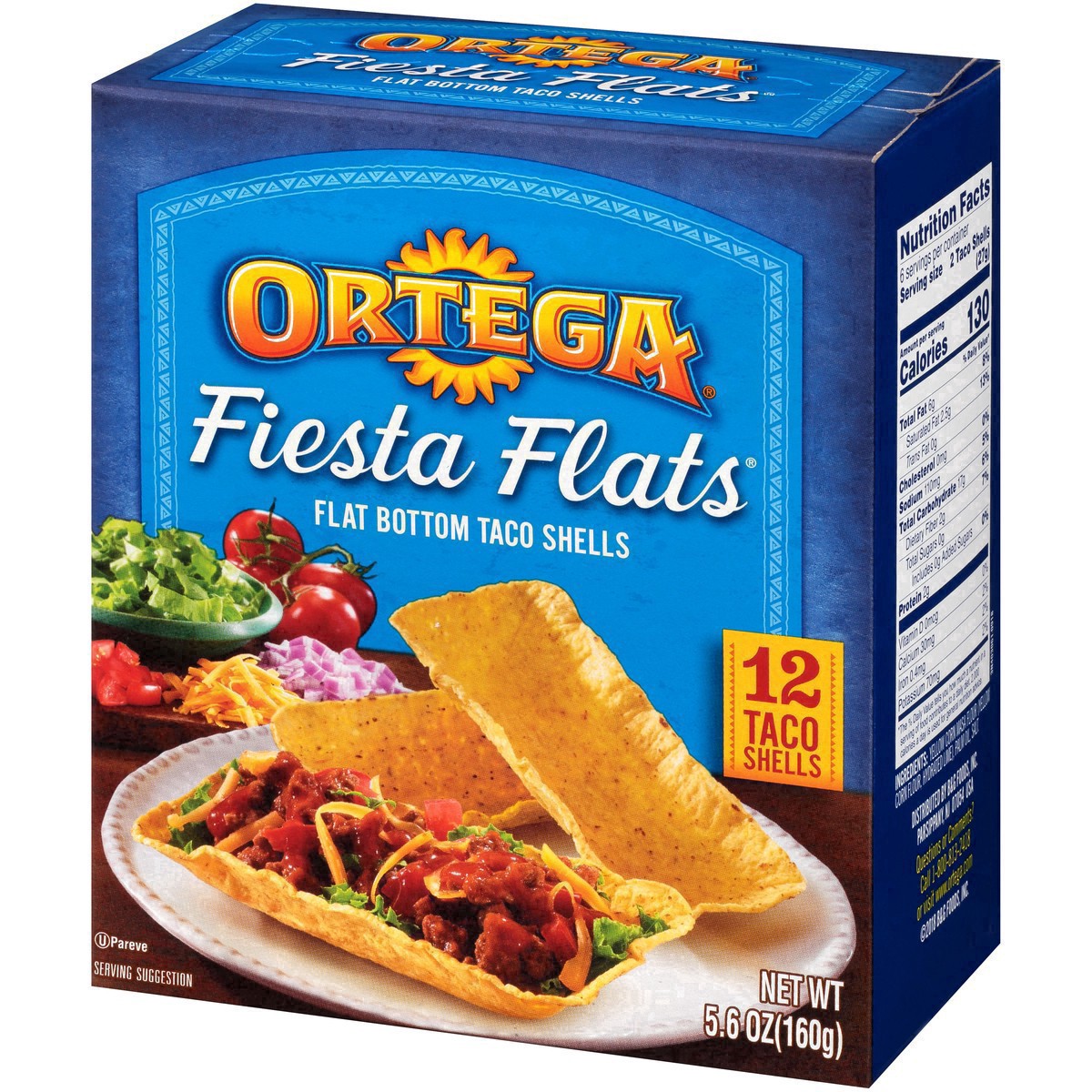 slide 6 of 27, Ortega Fiesta Flats Flat Bottom Taco Shells, 12 ct