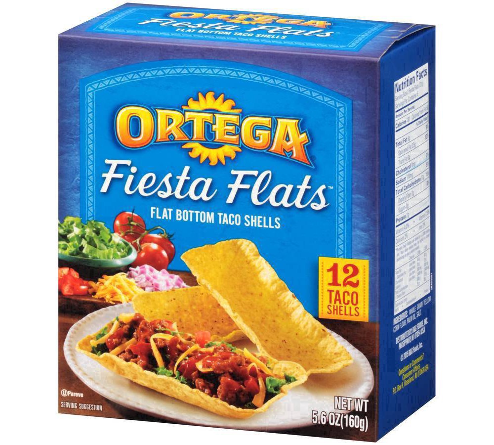 slide 13 of 27, Ortega Fiesta Flats Flat Bottom Taco Shells, 12 ct