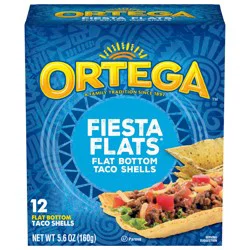 Ortega Fiesta Flats Flat Bottom Taco Shells, 5.6 oz, 12 Ct