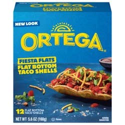 Ortega Fiesta Flats Flat Bottom Taco Shells, 5.6 oz, 12 Ct