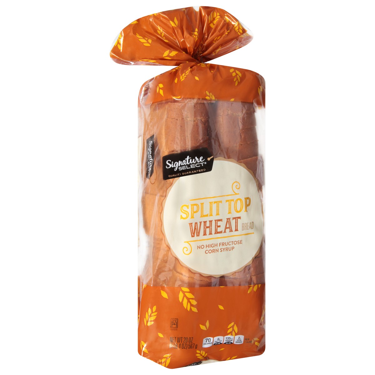 slide 4 of 13, Signature Select Split Top Wheat Bread 20 oz, 20 oz