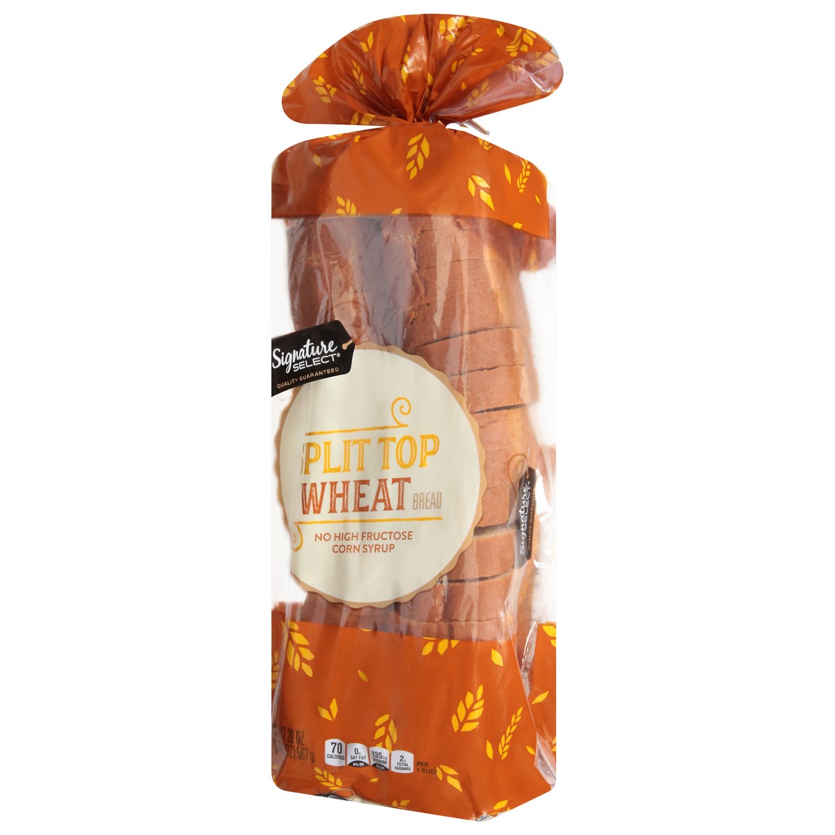 slide 5 of 13, Signature Select Split Top Wheat Bread 20 oz, 20 oz