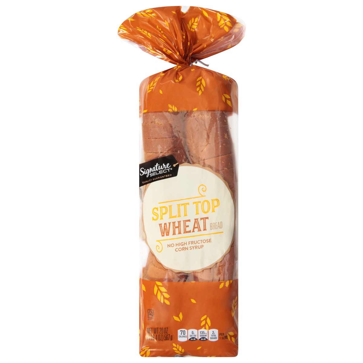 slide 1 of 13, Signature Select Split Top Wheat Bread 20 oz, 20 oz