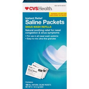 slide 1 of 1, CVS Health Instant Relief Saline Sinus Wash Packet Refills, 100 Ct, 100 ct