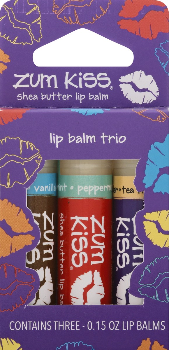 slide 3 of 11, Zum Kiss Shea Butter Lip Balm Trio 3 ea, 3 ct