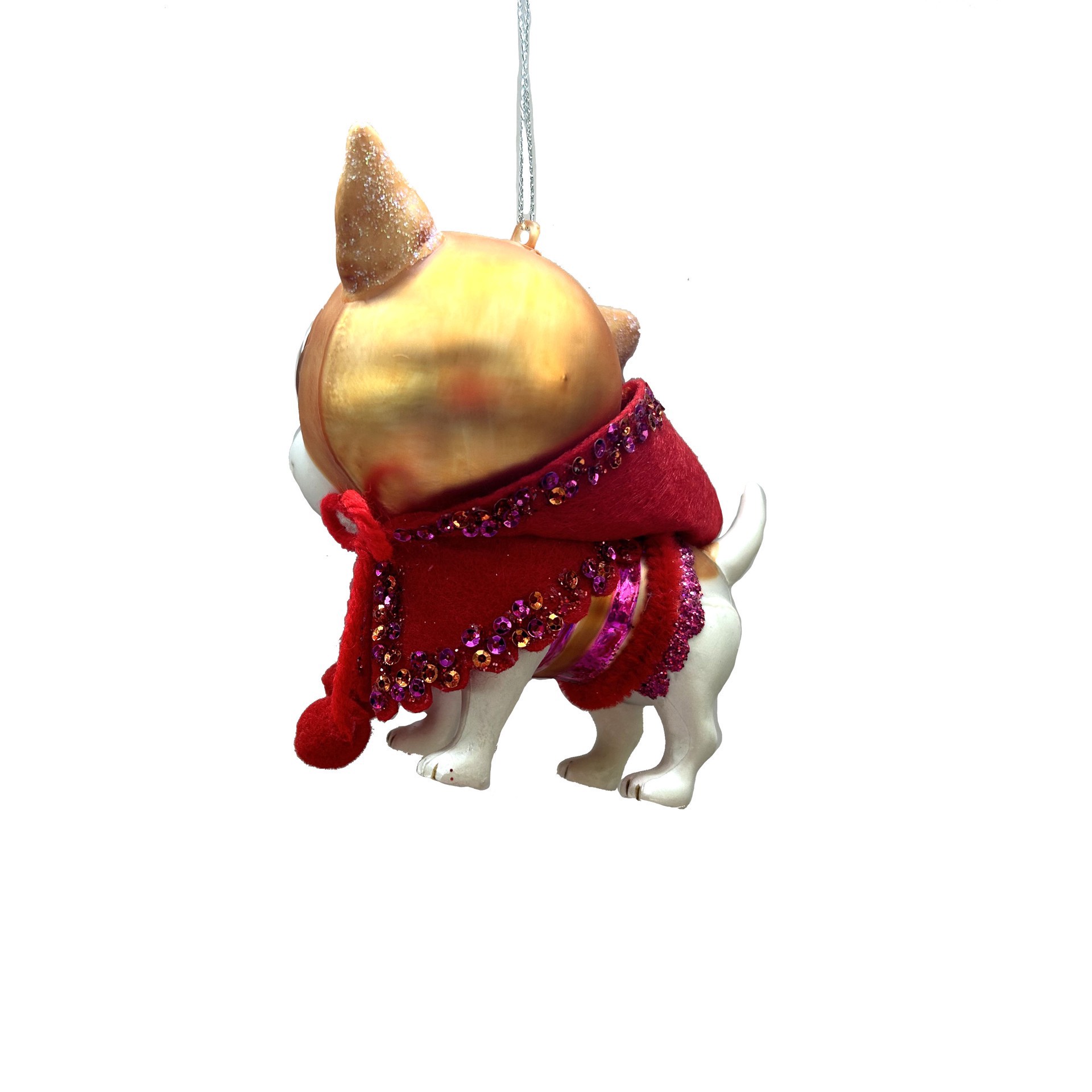 slide 2 of 3, 4" Chihuahua In Red Scarf Glass Ornament By Ashland, 3 in x 2 in x 4 in