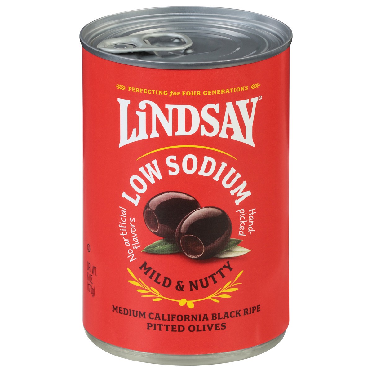 slide 1 of 8, Lindsay Low Sodium California Black Ripe Pitted Olives Medium 6 oz, 