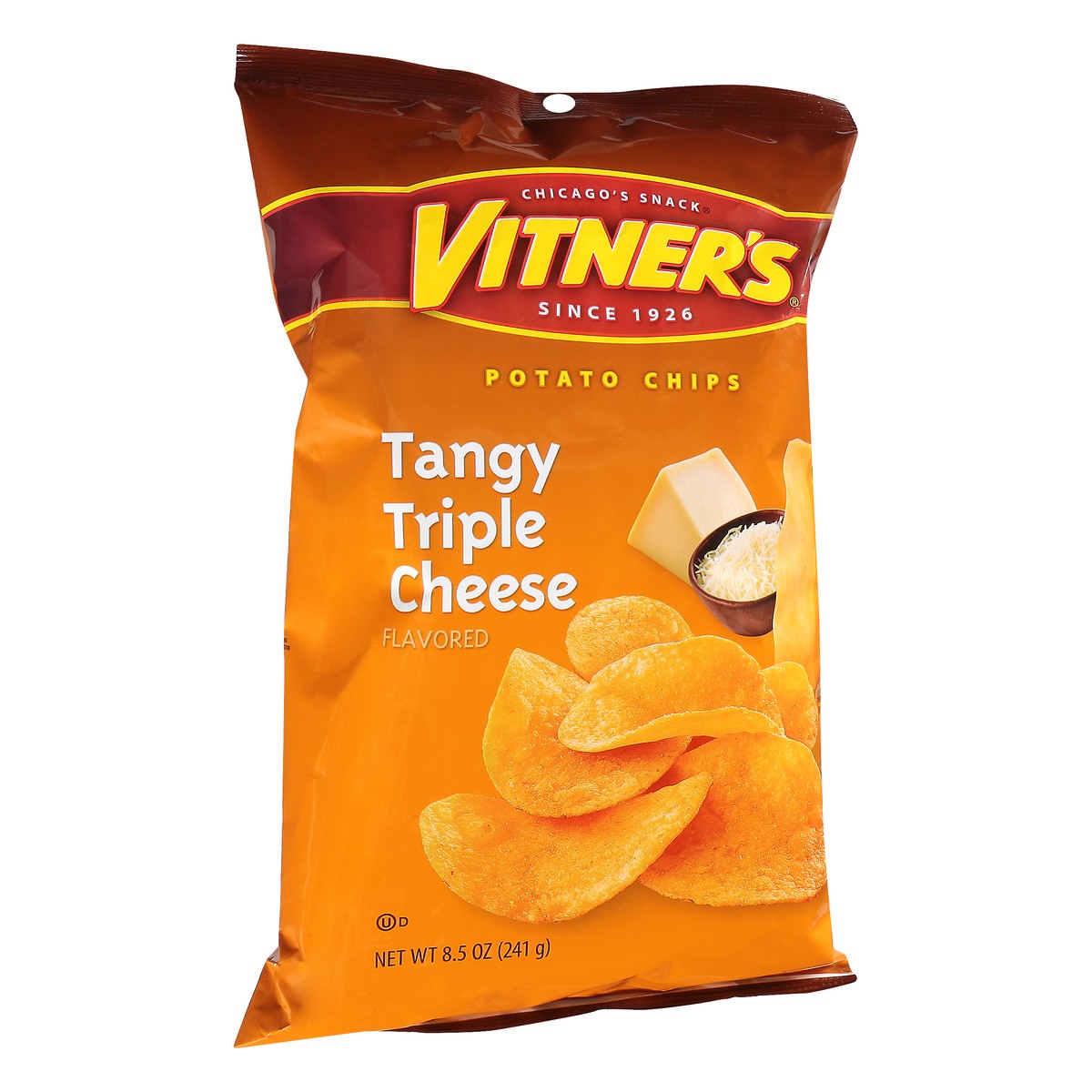 slide 2 of 9, Vitner's Tangy Triple Cheese Flavored Potato Chips 8.5 oz, 8.5 oz