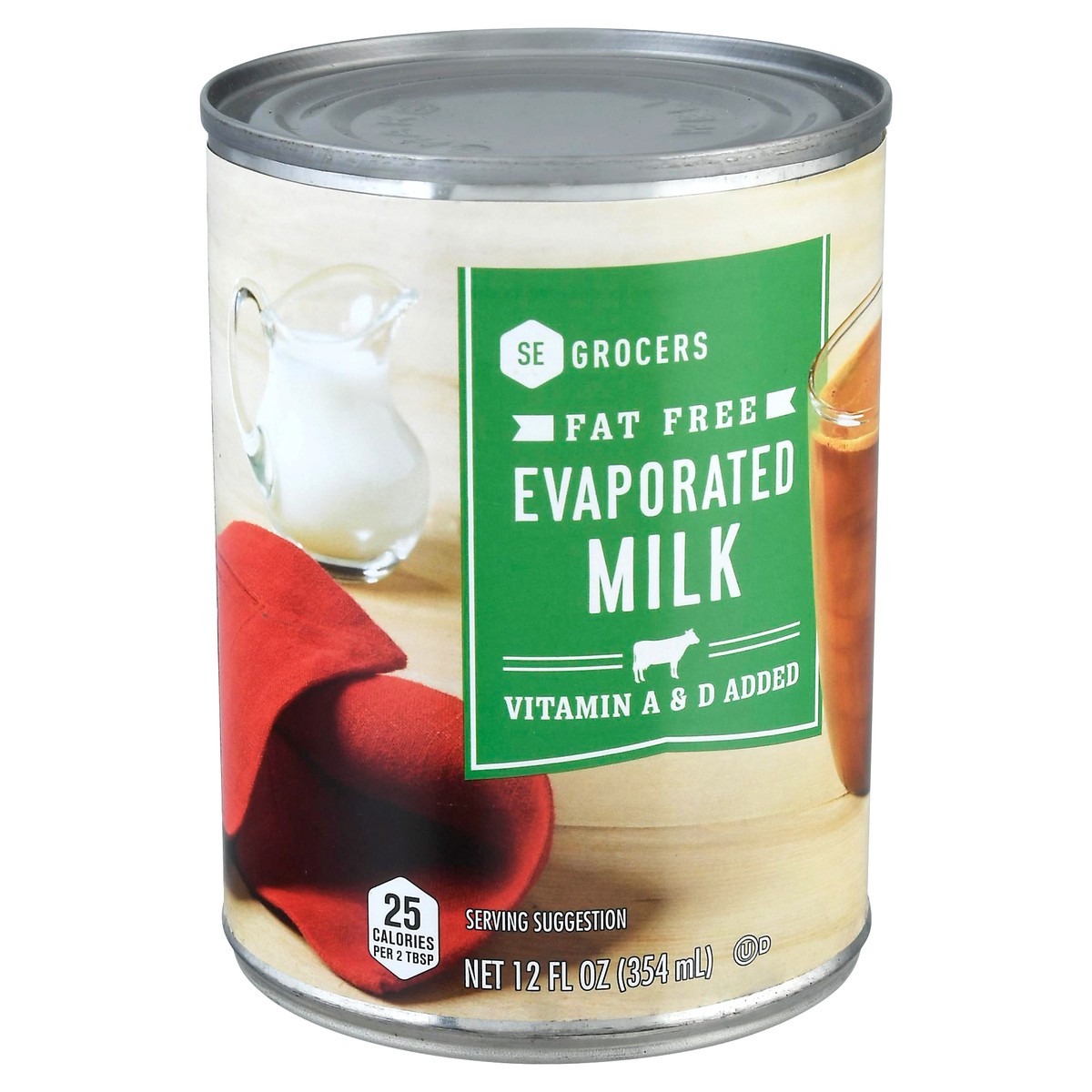 slide 10 of 11, SE Grocers Milk Evaporated Fat Free, 12 oz