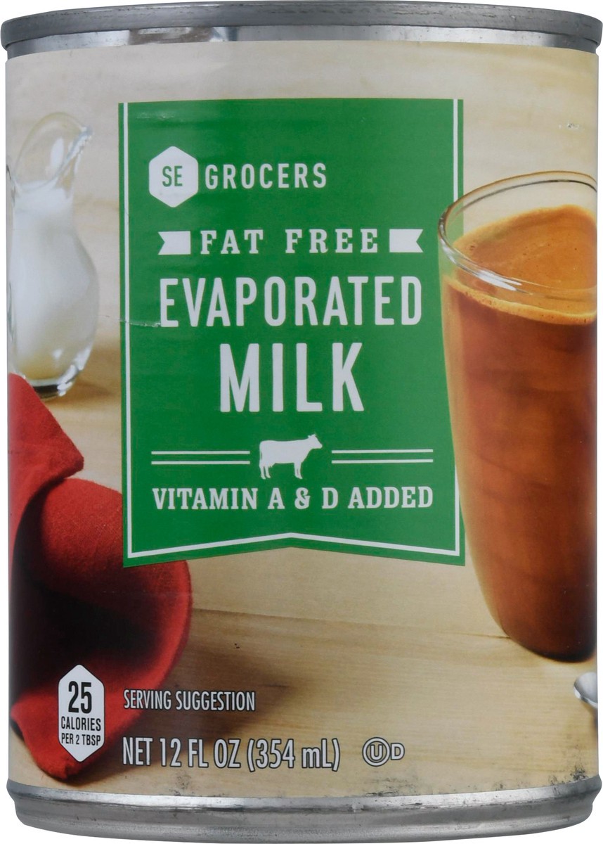 slide 5 of 11, SE Grocers Milk Evaporated Fat Free, 12 oz