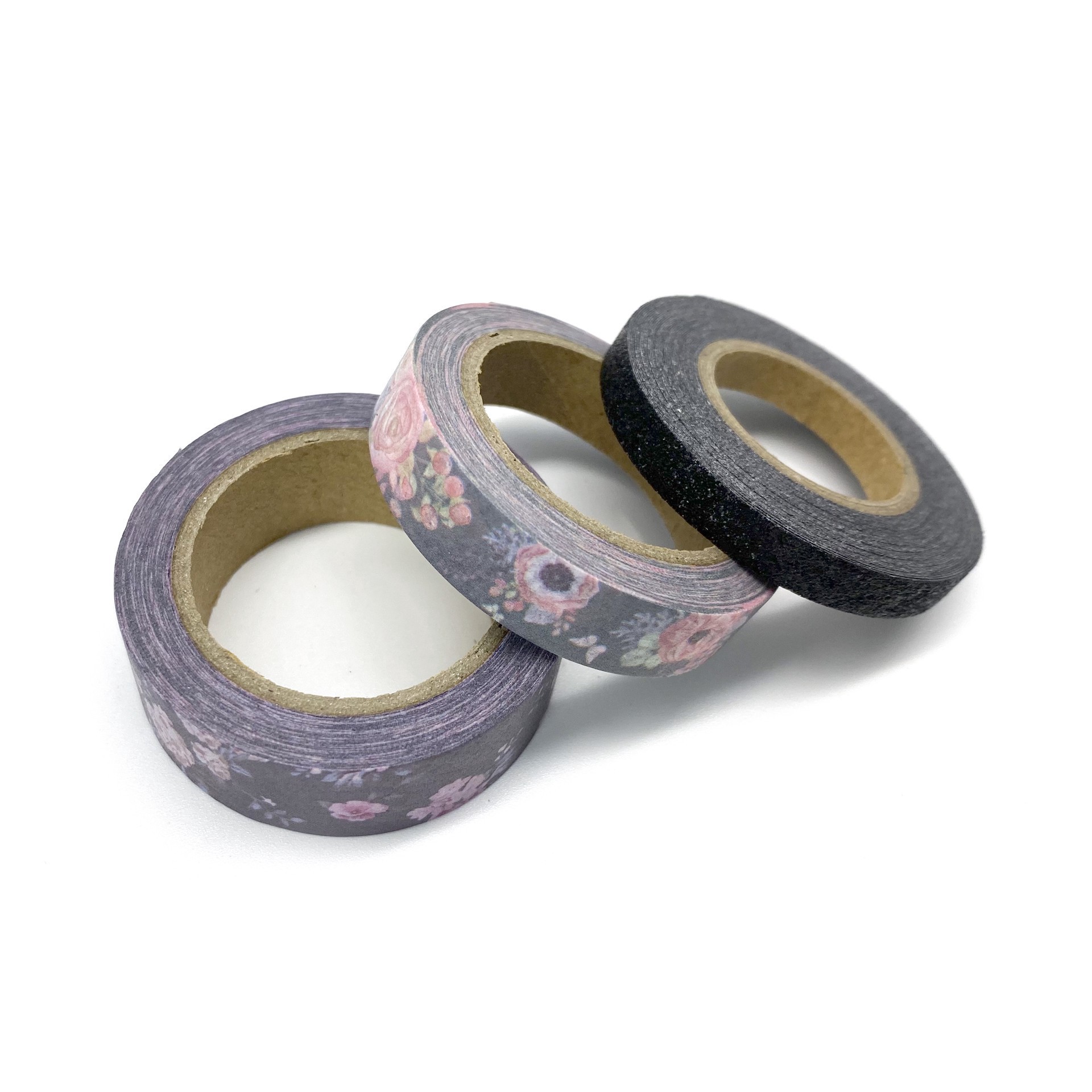 slide 3 of 5, Dark Floral Washi Tape Set By Recollections, 3 ct