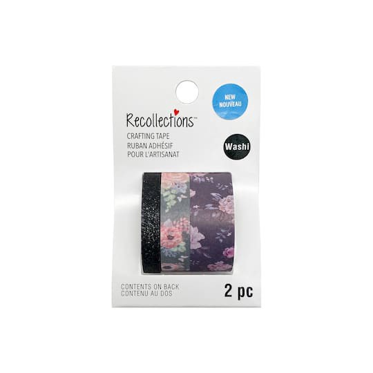 slide 1 of 5, Dark Floral Washi Tape Set By Recollections, 3 ct