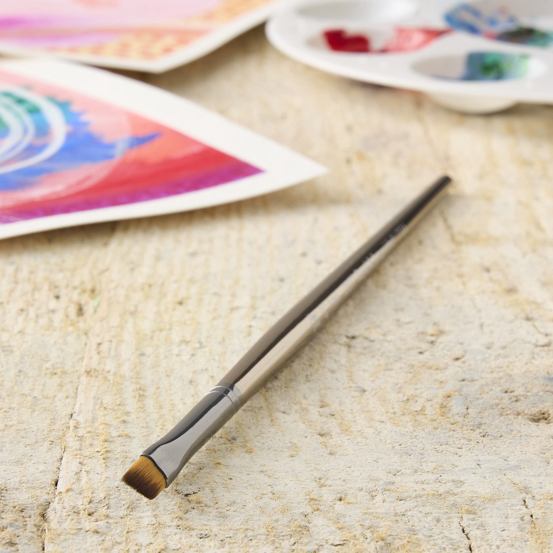 slide 2 of 2, Royal & Langnickel Zen Series 73 Short Handle Angle Shader Brush, 1/4 in