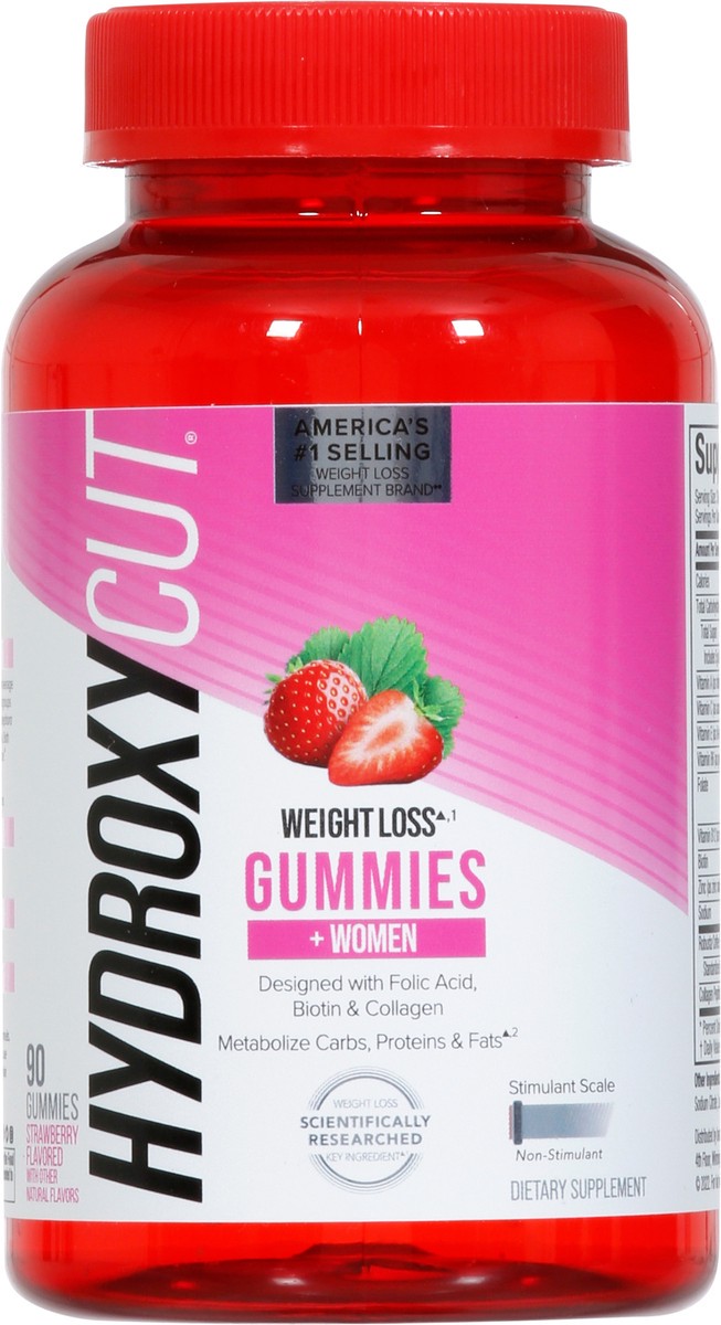 slide 13 of 13, Hydroxycut + Women Strawberry Flavored Weight Loss 90 Gummies, 90 ct