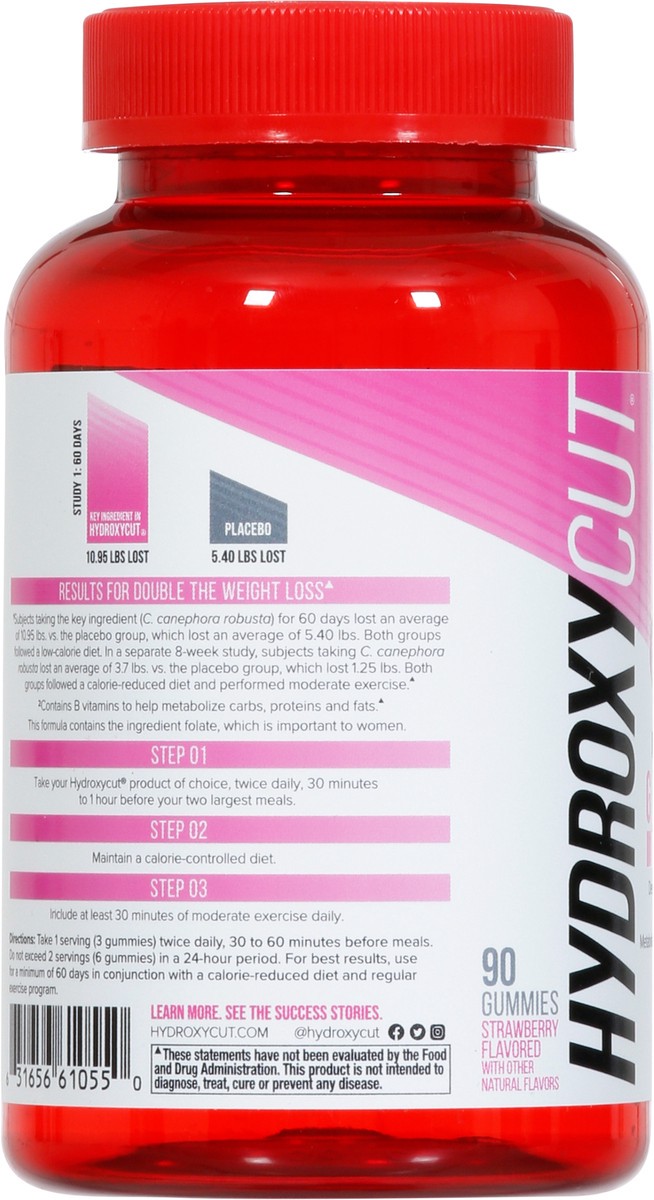 slide 2 of 13, Hydroxycut + Women Strawberry Flavored Weight Loss 90 Gummies, 90 ct