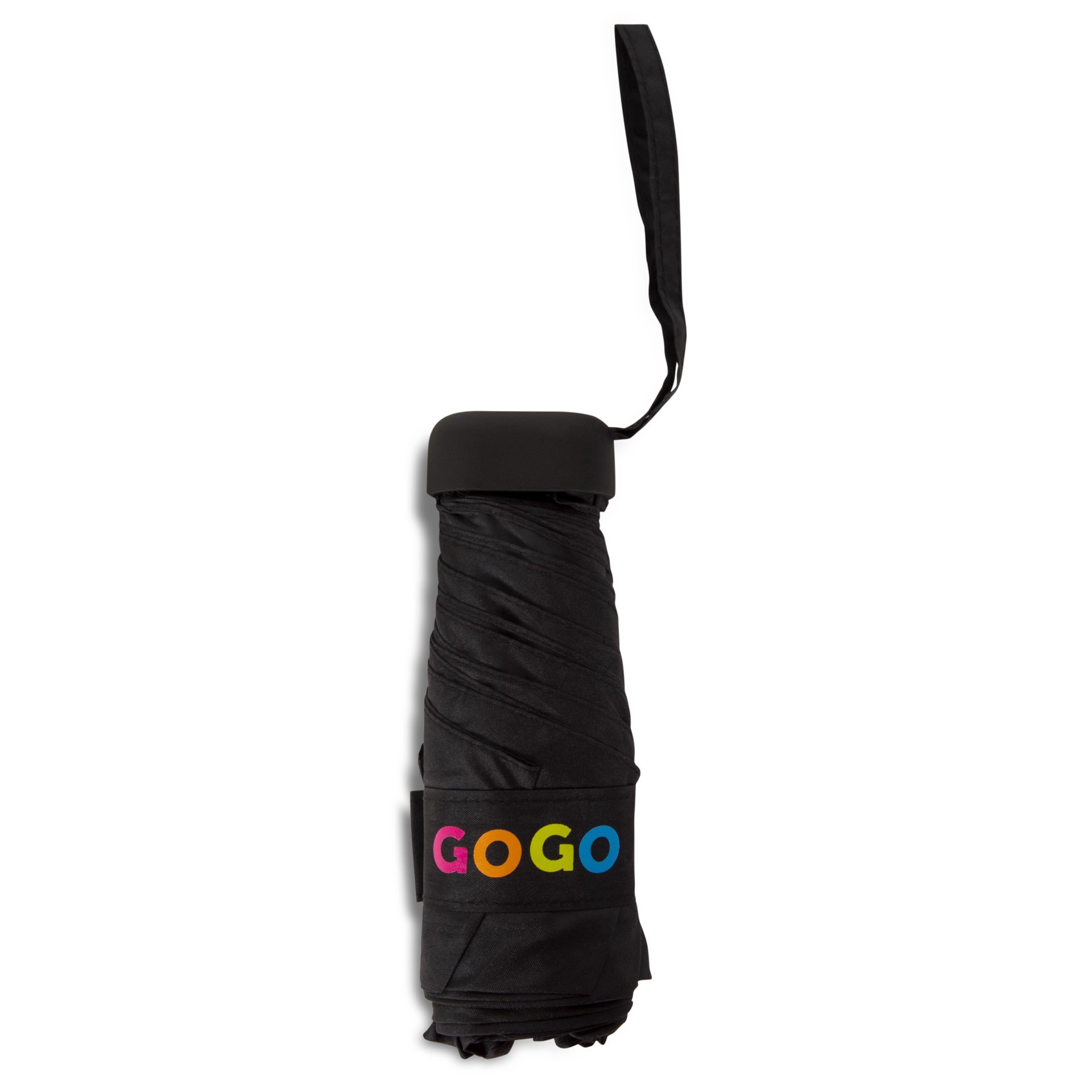 slide 2 of 2, Gogo 40" Black Flat Manual Mini Compact Umbrella, 40 in