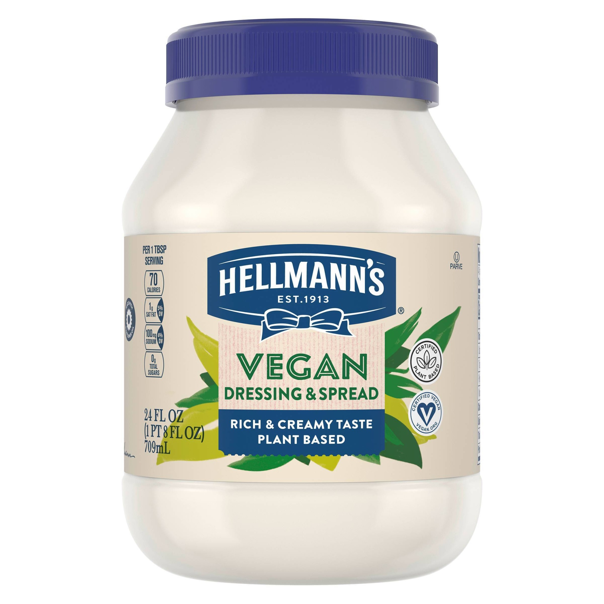 slide 1 of 2, Hellmann's Vegan Dressing & Sandwich Spread, 24 oz