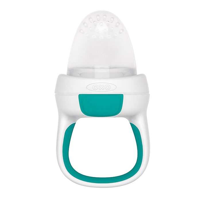 slide 1 of 9, OXO TOT Silicone Self Feeder - Teal, 1 ct