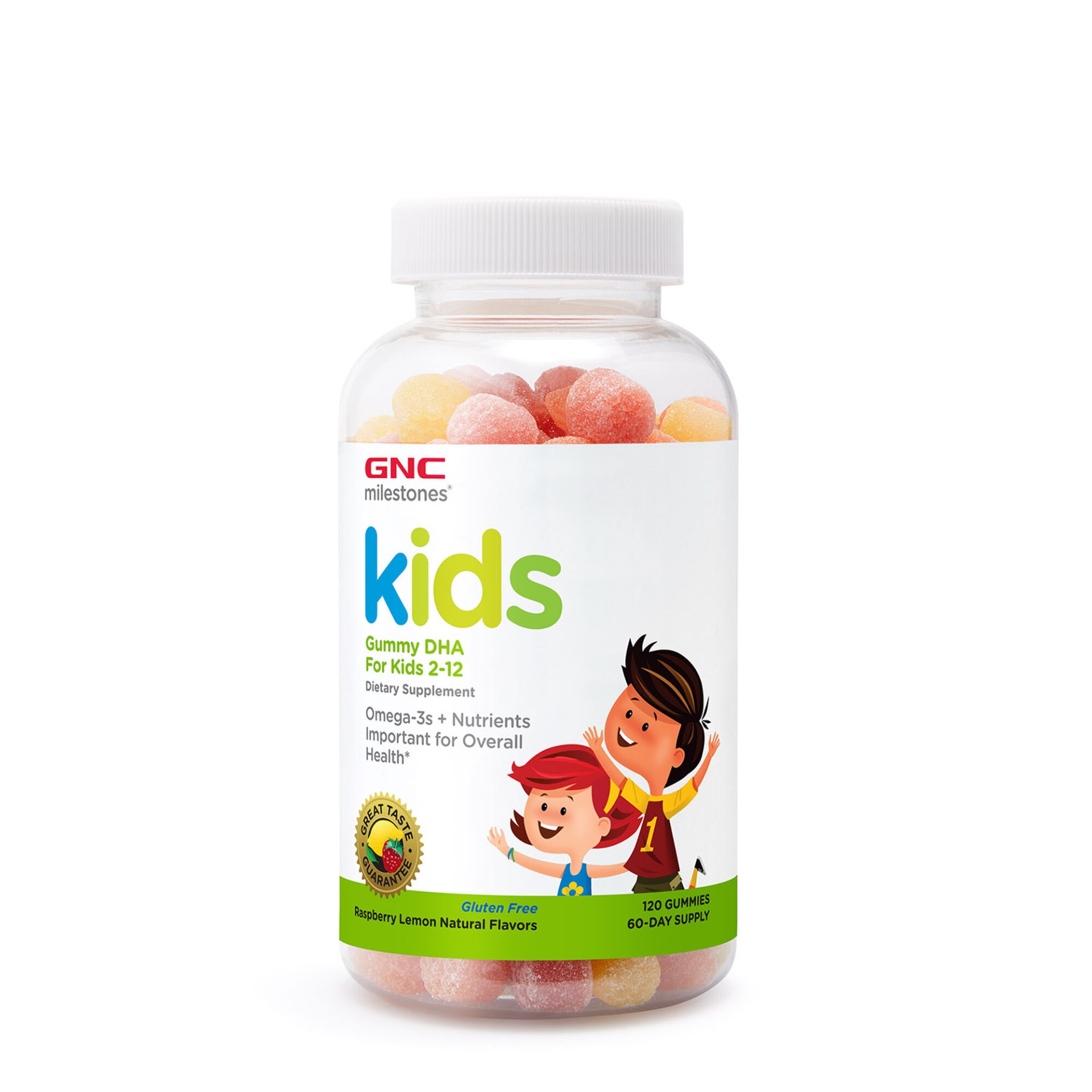 slide 1 of 1, GNC milestones Kids Gummy DHA For Kids 2-12, 120 ct