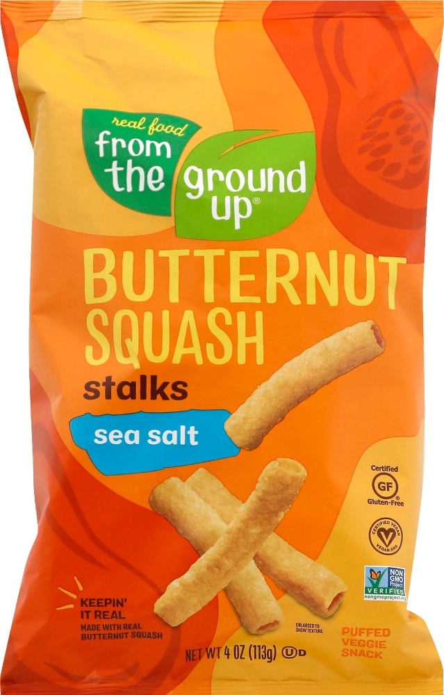 slide 1 of 1, From The Ground Up Sea Salt Butternut Squash Stalks Snacks, 4 oz