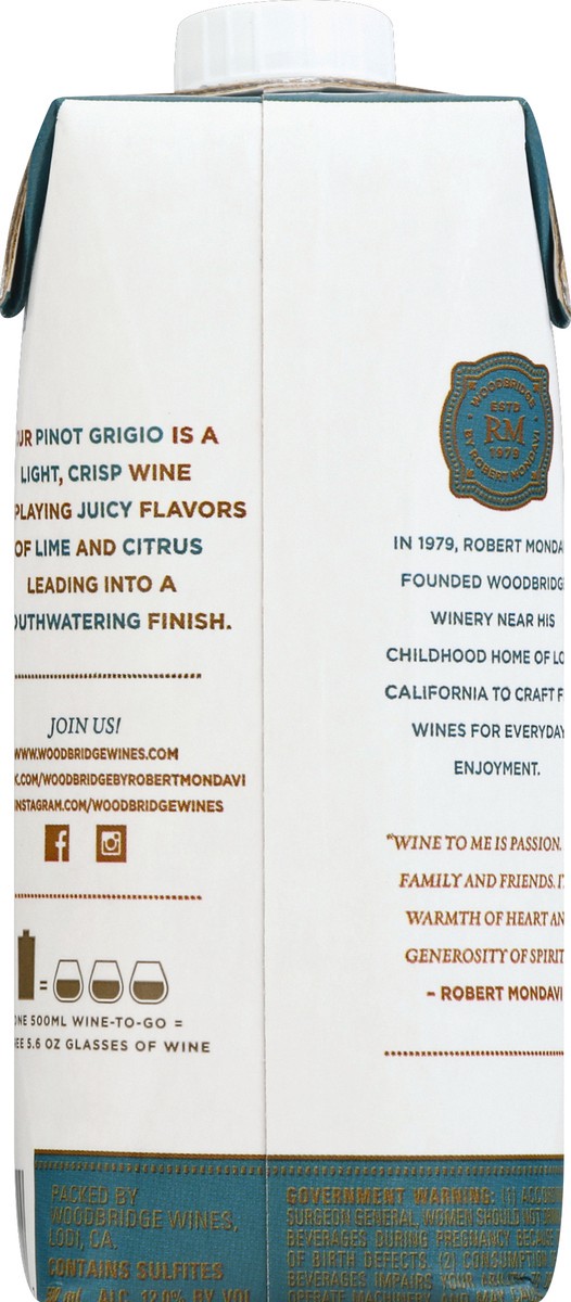 slide 3 of 7, Woodbridge by Robert Mondavi Pinot Grigio White Wine, 500 mL Box, 500 ml