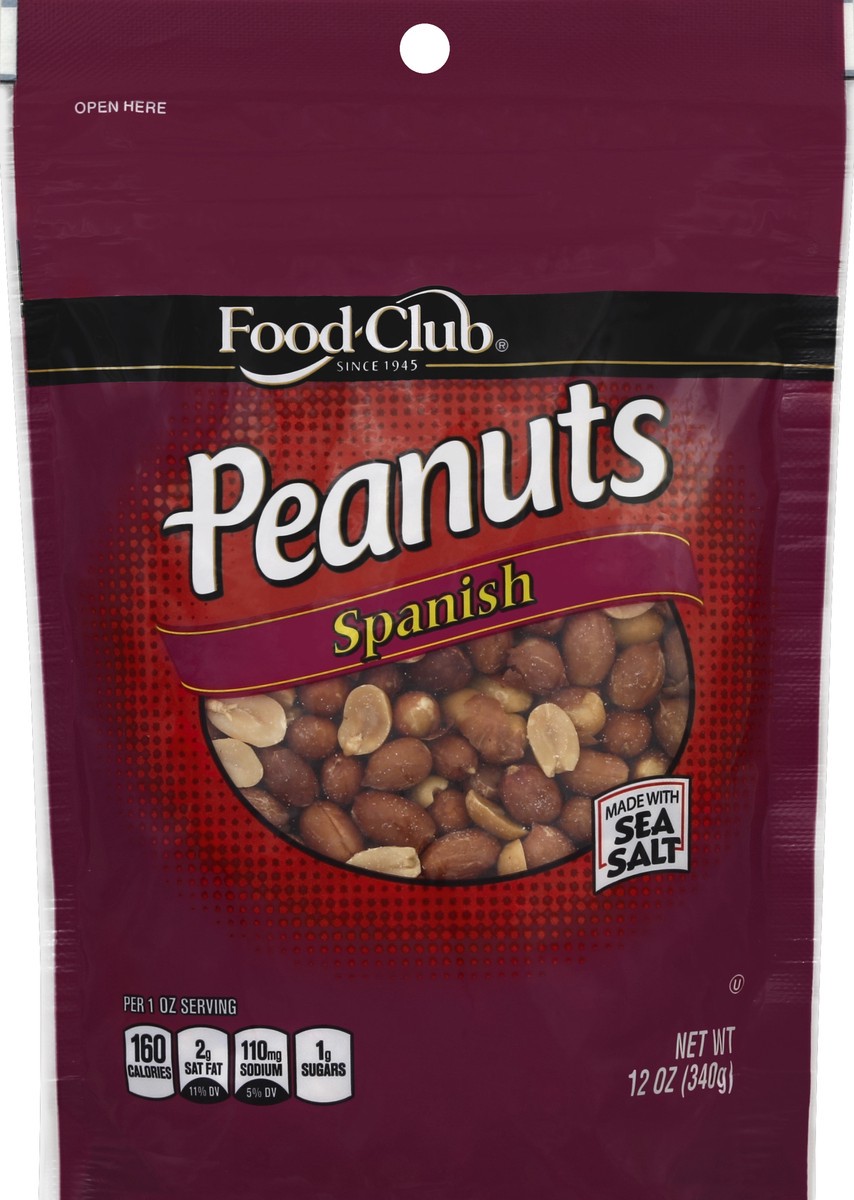 slide 5 of 6, Food Club Spanish Peanuts, 12 oz