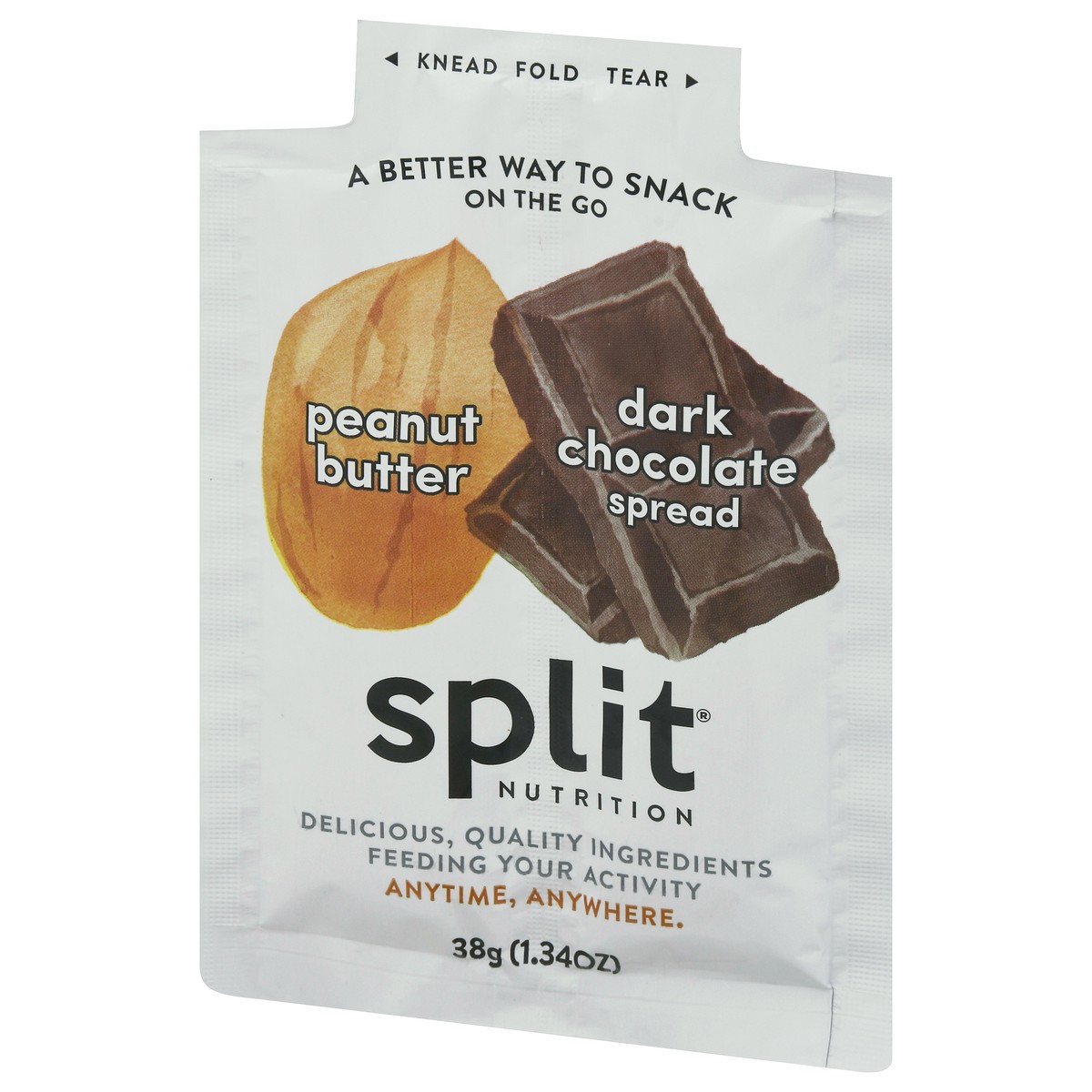 slide 2 of 13, Split Dark Chocolate/Peanut Butter Spread 1.34 oz, 1.34 oz