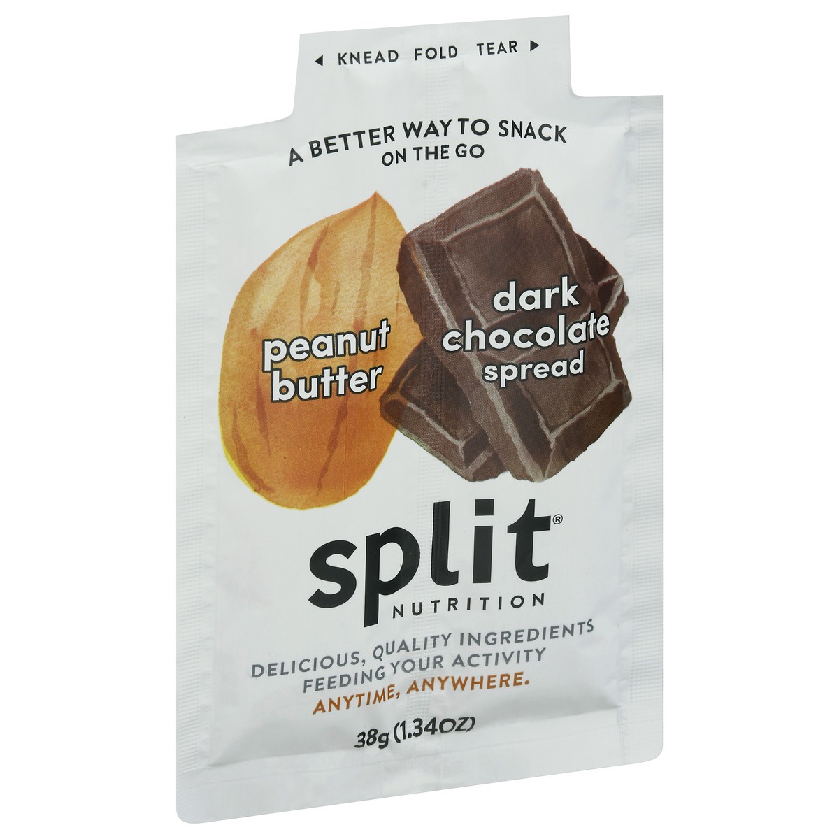 slide 13 of 13, Split Dark Chocolate/Peanut Butter Spread 1.34 oz, 1.34 oz