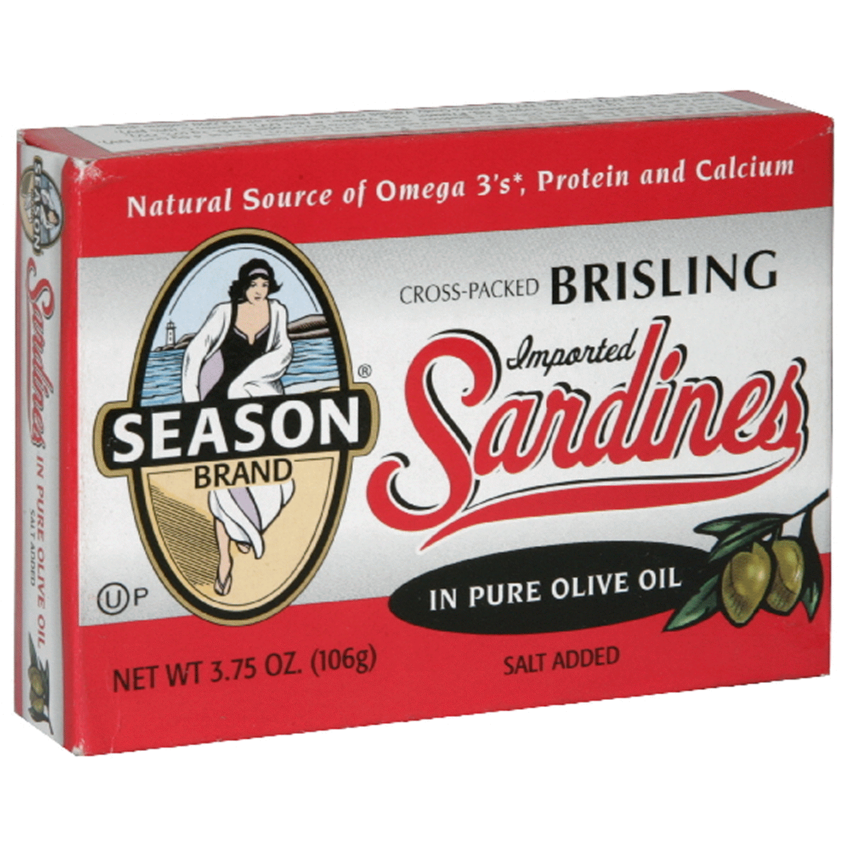 slide 1 of 1, Season Brand Crosspike Sardines In Pure Olive Oil, 3.75 oz