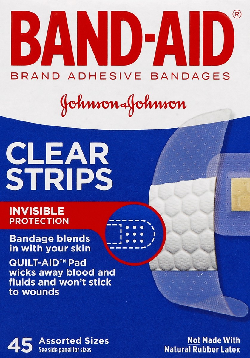 slide 4 of 5, BAND-AID Clear Strips Discreet Bandages Assorted Sizes, 45 ct, 45 ct
