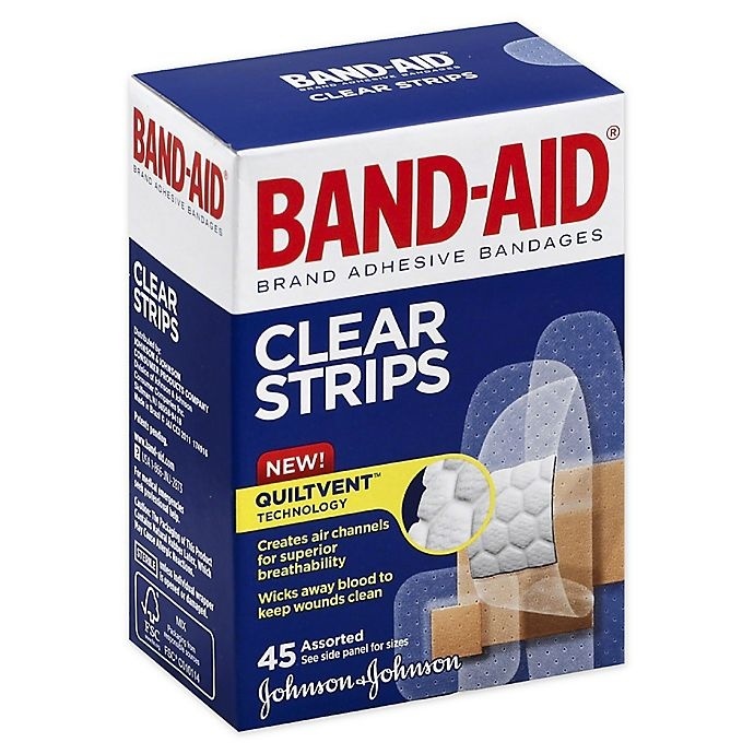 Band-aid Comfort Flexible Clear Strips Adhesive Bandages 45 Ct 