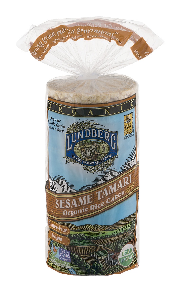 slide 1 of 1, Lundberg Tamari Sesame Organic Rice Cakes, 10 oz