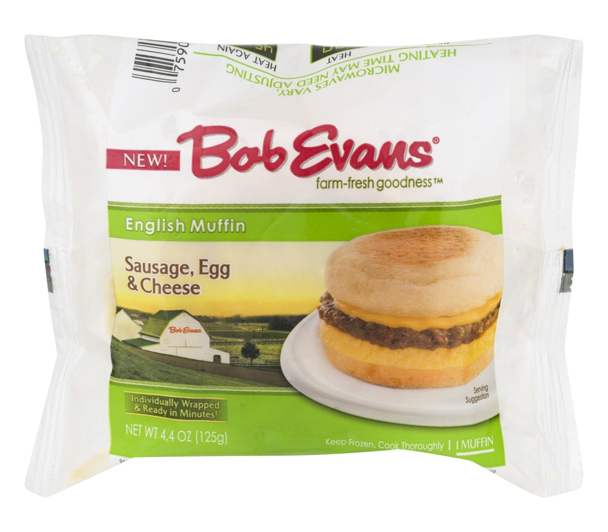 slide 1 of 1, Bob Evans Sausage, Egg & Cheese English Muffin, 4.4 oz